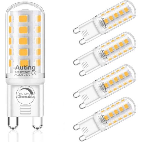 Ampoule LED G9 4 W – Blanc Chaud 2700 K, Dimmable, Équivalent 40 W, 400 lm, pour Intérieur et Extérieur (1/5)