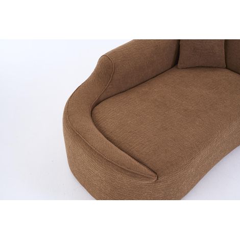 Innen-Méridienne in Karamell aus Chenille, 3-in-1, montagefrei, 1 Kissen MEUBLIV (1/5)