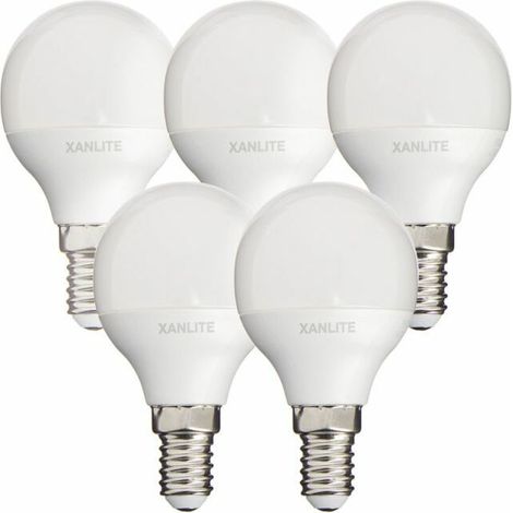 5er-Pack LED-Lampen SMD P45, milchglasartig, E14 – 470 lm, 5,3 W (entspricht 40 W), neutrales Weiß 4000 K, Energieeffizienzklasse A++