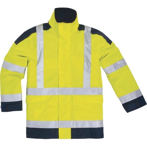 PARKA DELTA PLUS HAUTE VISIBILITÉ POLYESTER ENDUIT PU JAUNE FLUO/BLEU MARINE PANOPLY- EASYVIEW - EASYVJM 58/60 (2XL)