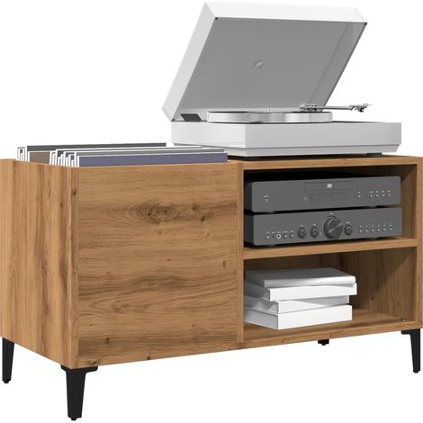 Mueble discos madera de ingeniería roble artisan 84,5x38x48 cm vidaXL (1/5)
