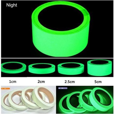 Bande Autocollante Fluorescente - 3 cm x 5 m - Pour Escaliers Garage Chambre - 2 Pièces (1/5)