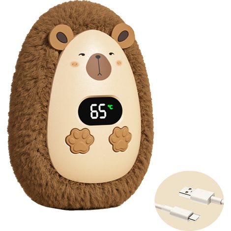 Bouillotte rechargeable - Câbleon - Mini Boule - Bouillotte portable en silicone - 1 unité - Marron