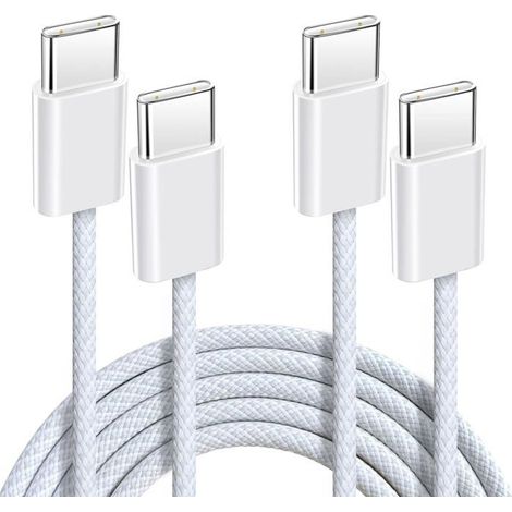 Cable USB C vers USB C Charge Rapide[1M/Lot de 2] 60W Câble USB Type C 3A Compatible avec iPhone 16 15 Pro Max Samsung S24 S23
