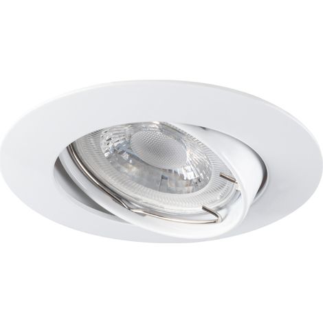 porta faretto da incasso decorativo luto orientabile GX5,3 foro 75 mm bianco (1/3)