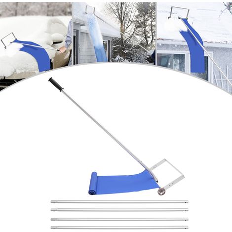Snow Roof Rake,4.9-20ft Adjustable Roof Snow Scraper with Wheels, Anti-Slip Handle Snows Removal Tool, Lightweight House Rooftop Rake for Leaves Debris Removal (1/5)