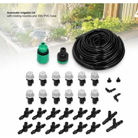 Lot de 2 Kits Irrigation 2498033, Arrosage Automatique, Buse Atomisante, Tuyau 10 m PVC, Jardin et Plantes en Pot (1/4)