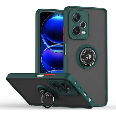 Coque de téléphone (verte, Redmi Note 12 Pro) avec anneau magnétique, antidérapante et résistante aux chutes. (1/5)