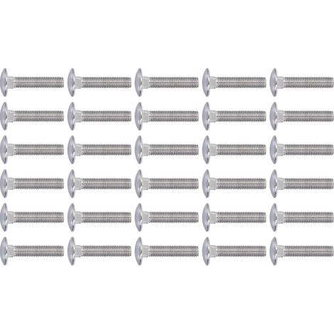 30 boulons à tête carrée en acier inoxydable A2-70, tête ronde bombée, pour machines, M10x45 (1/5)