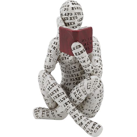 Figurine Femme en Résine Lisant - Décoration Étagère Livre Originale - Ornement Moderne pour Intérieur (1/5)