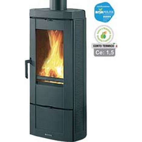 1PZ STUFA A LEGNA CANDY 4.0 6,2 KW NERO ANTRACITE (CONTO TERMICO) - misure cm.40,4x39,7x89,0h. - peso Kg.85