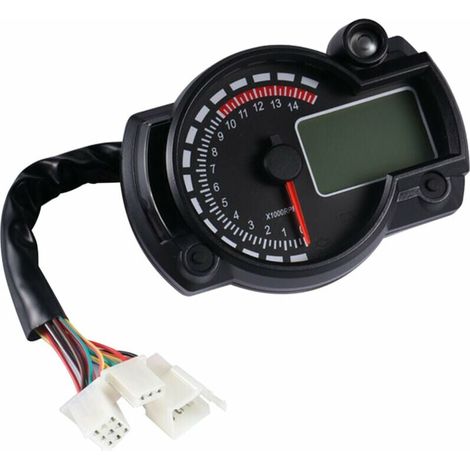Tachymetre Electronique Moto Compteur Numerique Universel Compteur De Vitesse Moto Modifie, Noir (1/5)