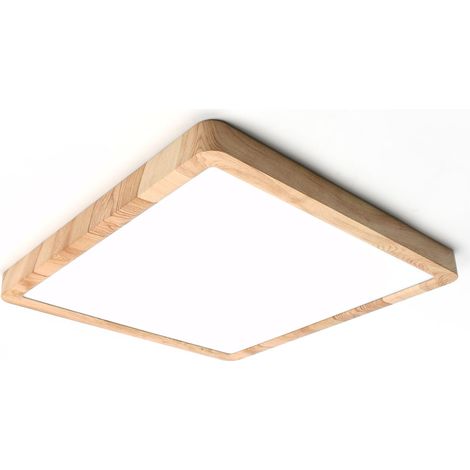 Panneau Led Plafond, 24W 30cm Plafonnier Grain de Bois Carré Nordique Éclairage de Plafond pour Cuisine Chambre Salon Salle de Bain Luminaire (24W) (1/5)