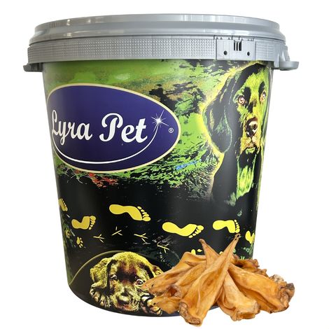 100 pièces d'oreilles de bovins Lyra Pet® env. 3 kg dans un bac de 30 L