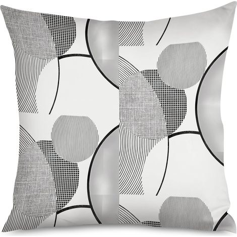 Housse de Coussin Motif Lignes Géométriques (1/5)