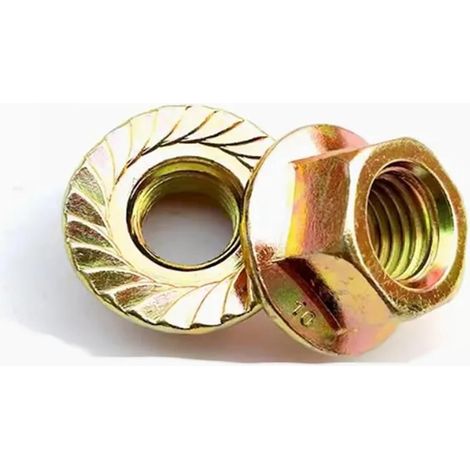 Écrou hexagonal à bride filetage fin zingué M8-M16 (2-5 pièces) (1/4)