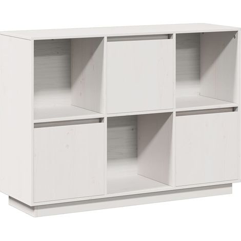 Sideboard/Anrichte/Buffet Weiß 110,5x35x80 cm Massivholz Kiefer LXWW521702 (1/5)