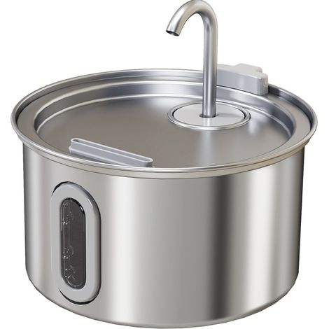 Fontaine à eau pour chat 2,5L en acier inoxydable avec pompe silencieuse et filtre à charbon actif (1/5)