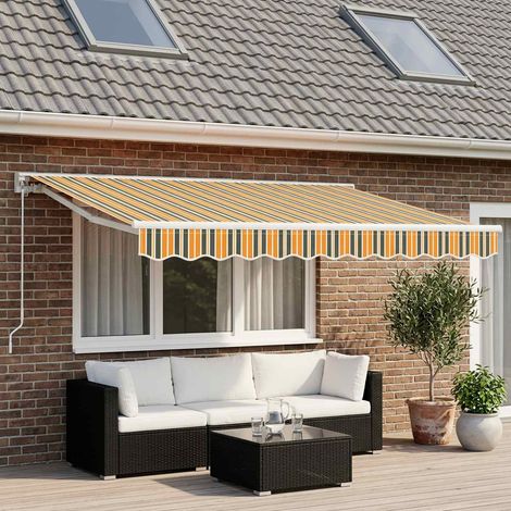 vidaXL Awning Valance Replacement for 3 m Green & Yellow Stripe (1/5)
