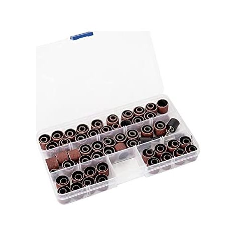Ensemble de manchons de ponceuse 104 pièces, kit de bande de ponçage à tambour comprenant un kit de 4 mandrins pour outil rotatif, sculpture, habillage, meulage de précision, polissage (1/5)
