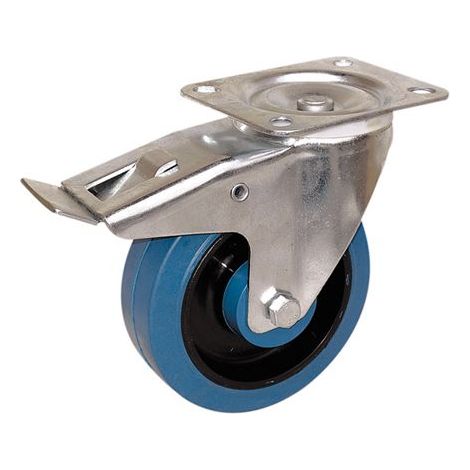 Roulette industrielle Pivotant avec frein Guitel Hervieu, Acier galvanisé, Ø 125mm, 250kg ( Prix pour 1 )
