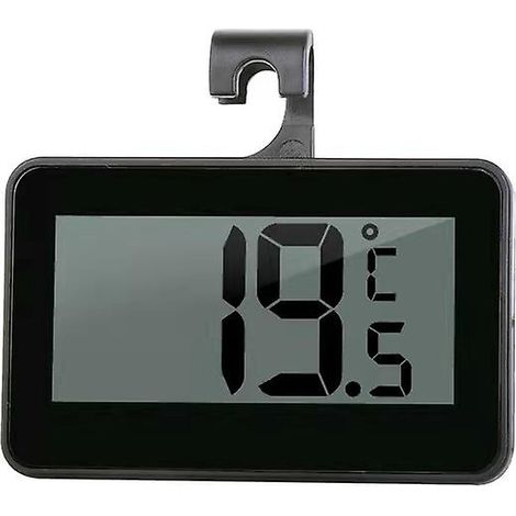 Thermomètre de réfrigérateur sans fil avec grand écran LED et trois modes - Moniteur numérique de température du congélateur et moniteur de température intérieure (noir) (1/5)