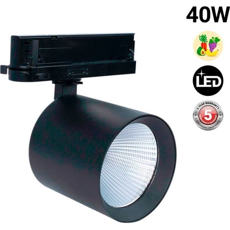 Proyector LED Para Carril Trifásico 40W - Fruterías Y - Negro (1/5)