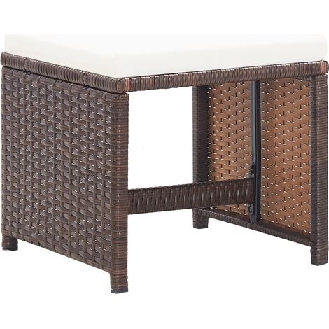 Maison Exclusive - Sgabelli da Giardino 4 pz con Cuscini in Polyrattan Marrone