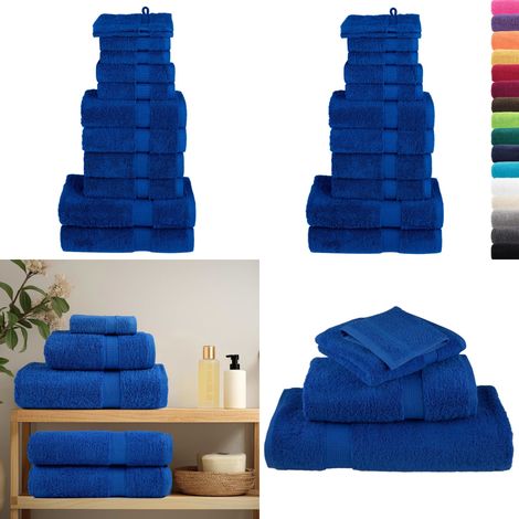 12 tlg. Premium-Handtuch-Set SOLUND Blau 600 g/m² - Baumwolle - Waschmaschinenwaschbar (1/5)