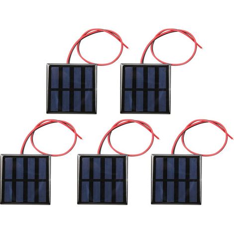 Mini pannello solare, 5 pezzi, modulo di alimentazione, pannello con cavo rosso e nero da 30 cm, DC2V 150mA (1/5)