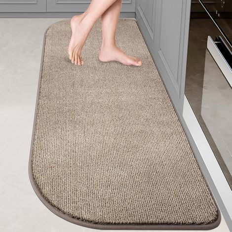 1 Tapis Demi-Cercle 60x180cm, Antidérapant, Lavable Machine, Polyester, Pour Entrée, Cuisine, Salle De Bain