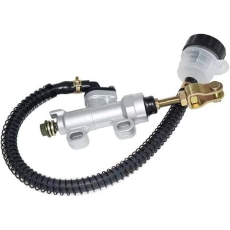 Hauptbremszylinder der Hinterradbremse, Hinterfußbremse, hydraulischer Hauptzylinder, Pumpenbehälter für Motorrad-Dirt-Bike-ATV(Weiß) FLITI (1/4)