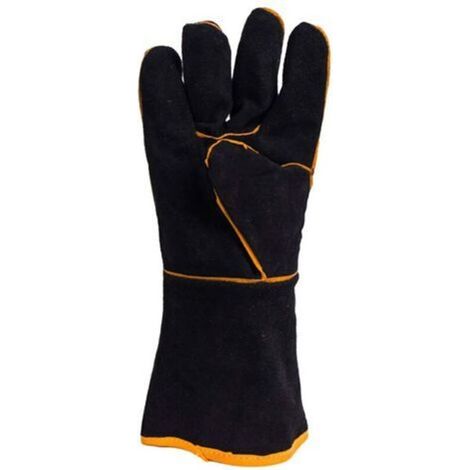 Pr Guantes de Soldador de Cuero, Cuero con Costuras de Kevlar, Guantes Resistentes al Calor y al Fuego, Guantes Térmicos para Chimenea, Estufa, Horno, Parrilla, Soldadura, Barbacoa, Rejilla para Ollas (1/5)