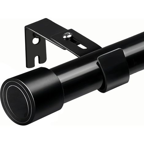 Tringle rideau extensible noir barre à rideaux avec supports pour chambre, salon, cuisine(84-185CM Φ25mm) (1/5)