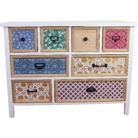 Mobile Cassettiera in Legno con 8 Cassetti 100 x 34 x 75 cm (1/2)
