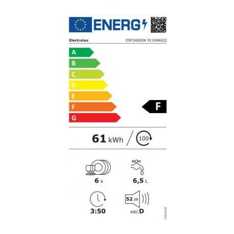 Electrolux ESF2400OK lavastoviglie compatta nera 6 coperti (1/2)