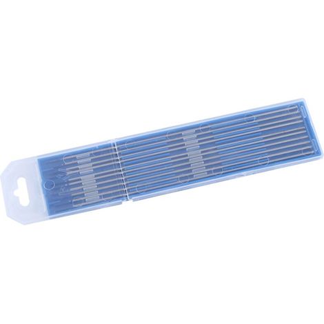 Électrodes en tungstène TIG, électrodes lanthanées 10pcs 1.0/1.6/2.4mm pointe de soudage électrode de Tungstens lanthanée avec boîte pour fonctionnement en courant continu (1.6x150mm) (1/5)