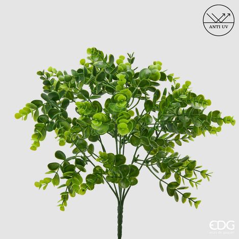 EDG Enzo De Gasperi Eucalipto Anti-UV Cespuglio Pianta Artificiale H 37 Cm Verde