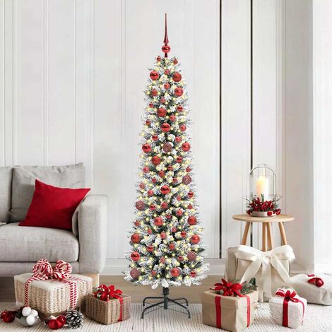 Künstlicher Weihnachtsbaum mit 300 LEDs mit Ständer Weiß 180 cm