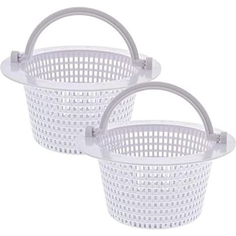 Panier de remplacement pour écumoire de piscine avec poignée, lot de 2 paniers d'écumoire à fixation murale pour piscine hors sol (1/5)