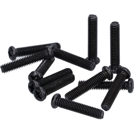 50 vis à métaux à tête cylindrique en acier DIN 7985, entièrement filetées, zinguées noires, M4x20 (1/5)