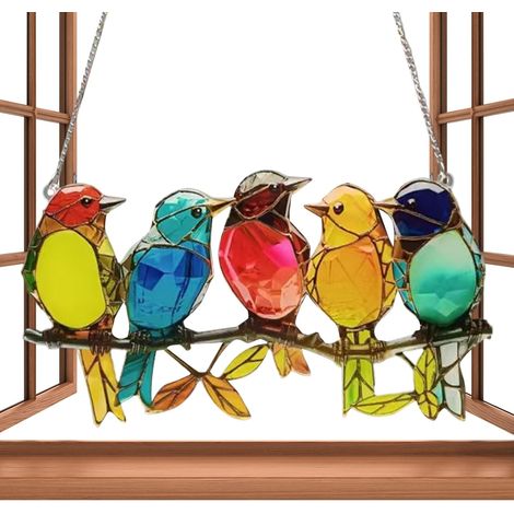 Ornamente 2D Acryl Anhänger bunte Vogelsitzstange für