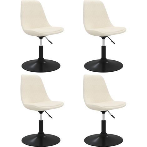 Maison Exclusive - Esszimmerstühle 4 Stk. Drehbar Creme Samt