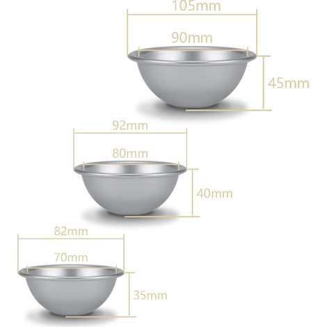 Halbkugelförmige Kuchenform aus Aluminium (8 cm), auch als Dessertform, Puddingform, Bikini-Kuchenform oder stabile Form erhältlich (1 Stück). (1/5)