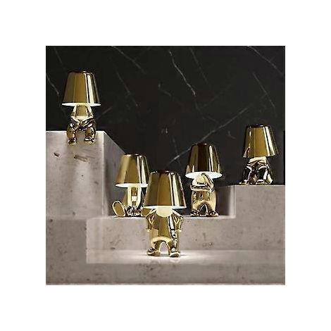 Thinker Lampenkollektion Kreativer kleiner goldener Mann Wohnzimmertisch L (1/3)