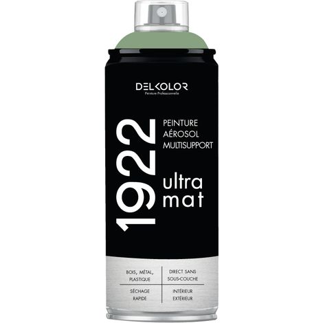 Delkolor 1922 peinture multi-support aérosol mat 400 ml Couleur: GRIS VERT (1/2)