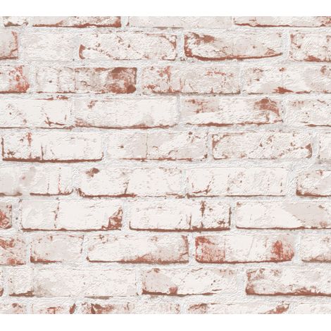 Papier peint bande décorative brique blanche Tapisserie moderne brique blanche & rouge Papier peint style industriel pour chambre & salon (1/2)