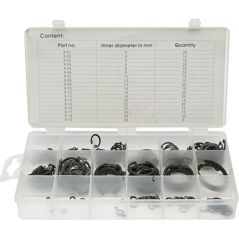 Set anelli di sicurezza Seeger interni 3–32 mm, 300 pezzi (1/5)