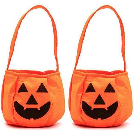 2er-Set Halloween-Kürbis-Lantern-Süßigkeitentüten, Handtaschen, Basteltaschen für Kinderpartys