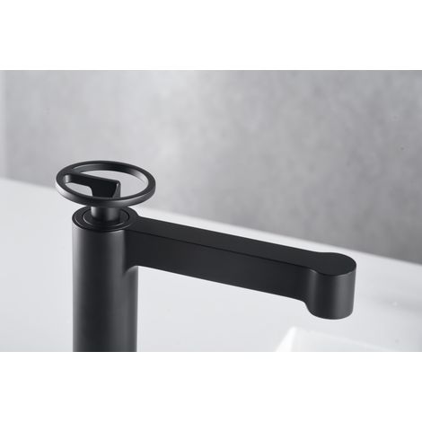 Imex - Grifo Monomando Lavabo Caño Bajo Negro Serie Olimpo (1/2)